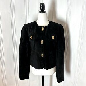 Perfect condition DANIER black suede & gold hardware jacket